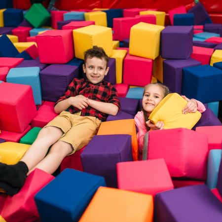 Kids play in child entertainment center